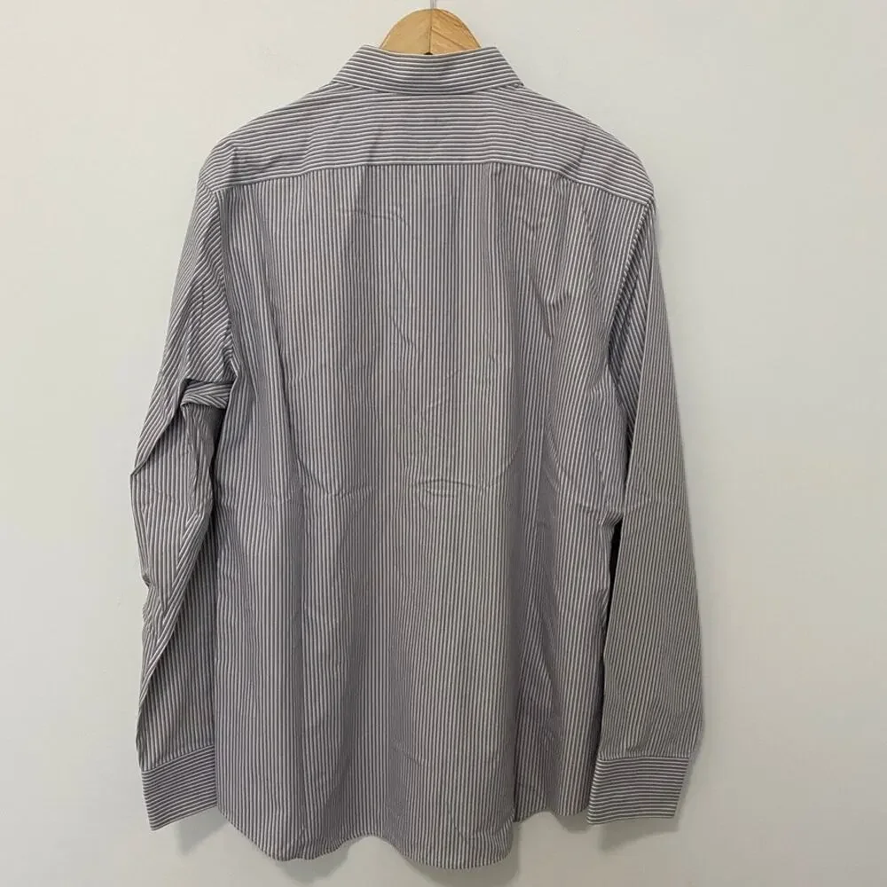 Banana Republic Men's Blue Stripe Button Up Long Sleeve Top Size Large